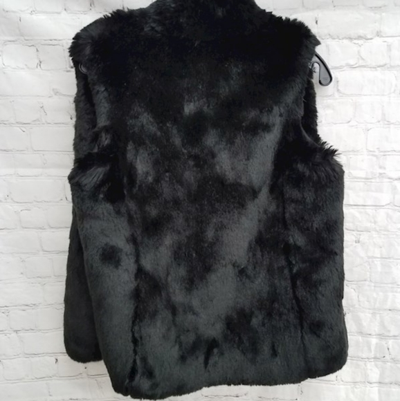 Women's XS Faux Fur Vest Black Imposter Signature Brand extra small - Picture 2 of 5